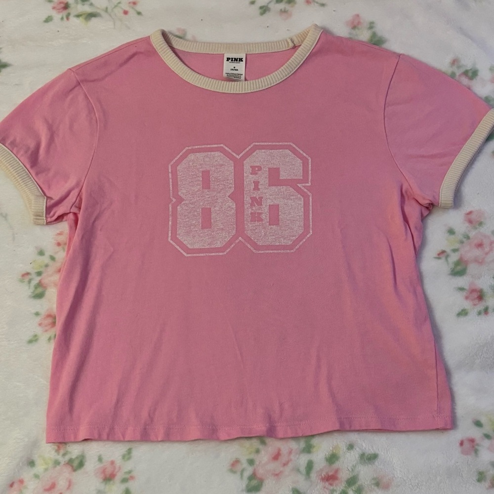 PINK Victoria's Secret Bubblegum Pink Retro Cotton Tee Y2K Size Medium